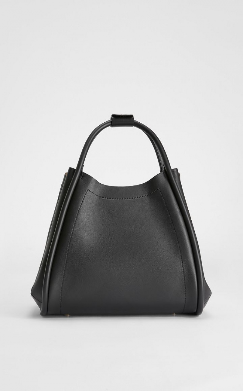 BLACK MaxMara Medium Leather Marine Marine Bag | MMR594127