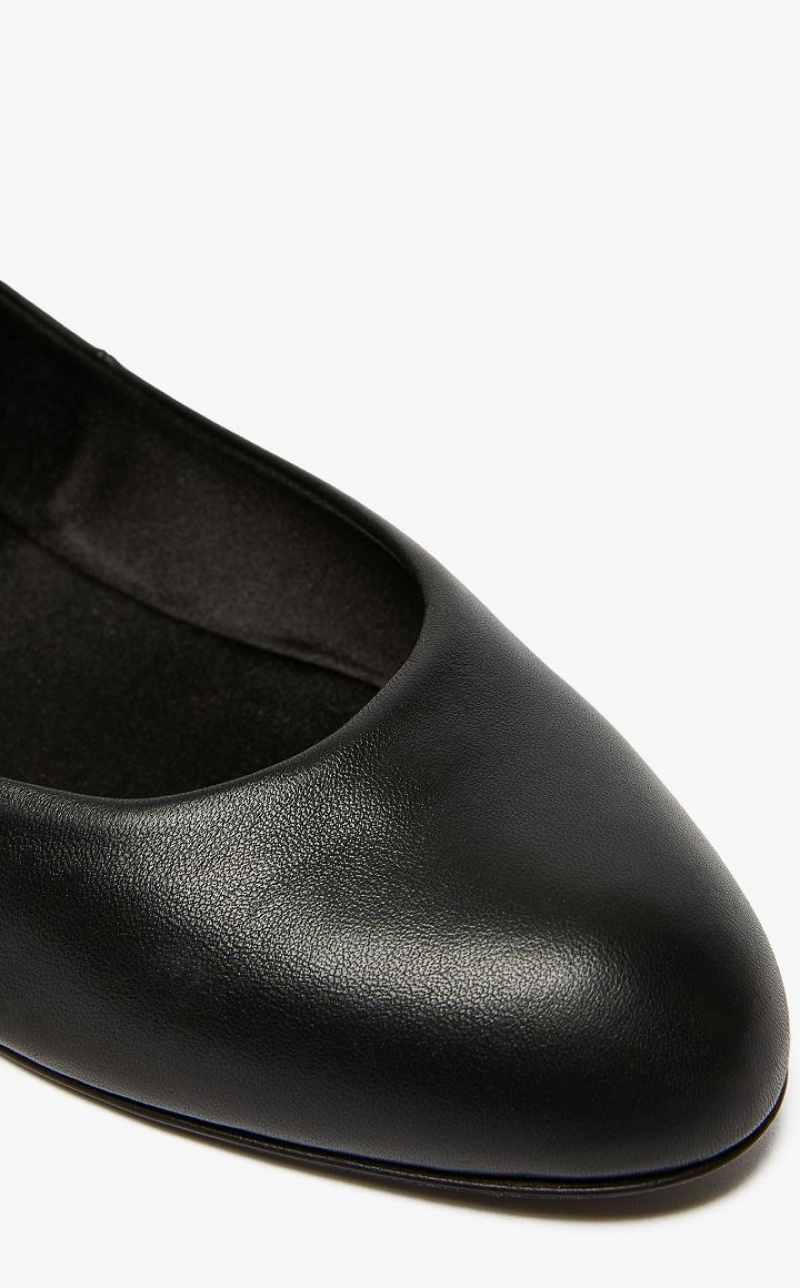 BLACK MaxMara Nappa Leather Ballet Flat Shoes | MMR594226