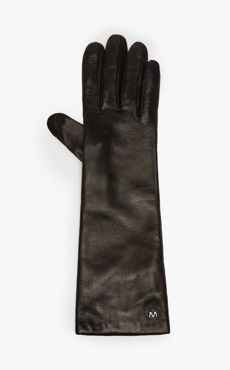 BLACK MaxMara Nappa Leather Gloves | MMR594235