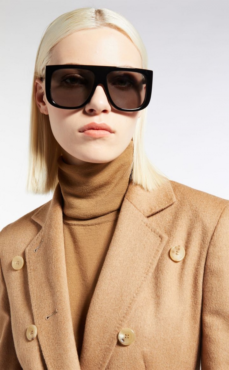 BLACK MaxMara Oversized Mask Sunglasses | MMR594301