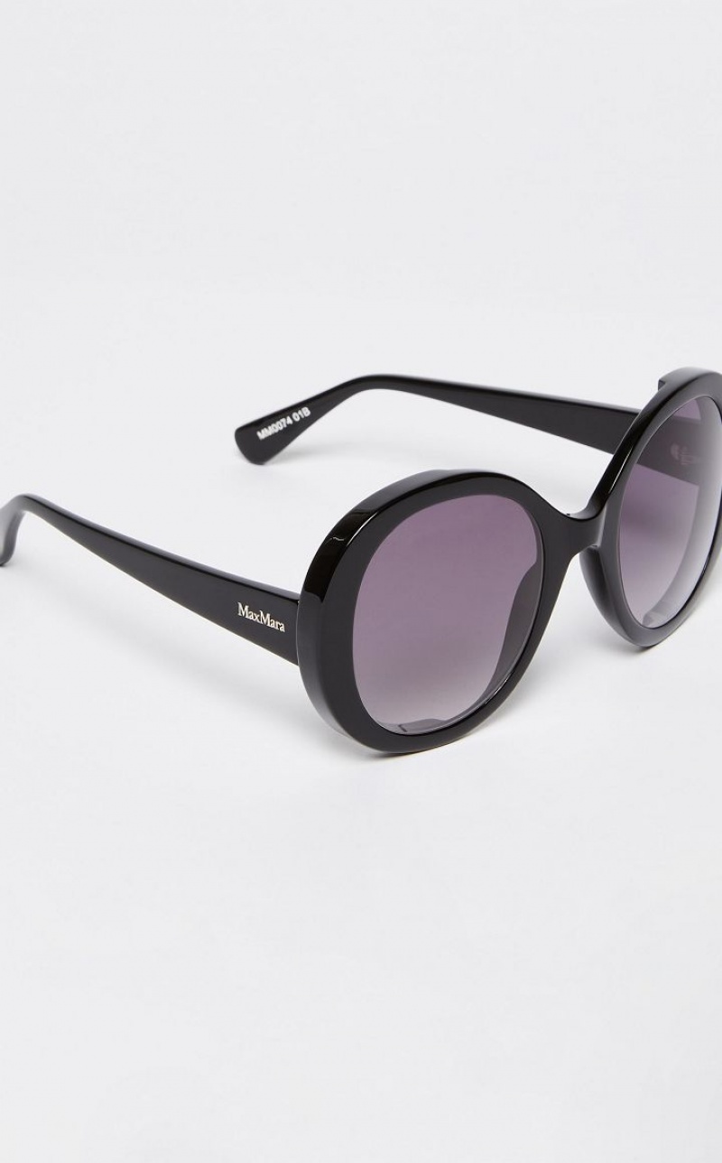 BLACK MaxMara Oversized Round Sunglasses | MMR594303