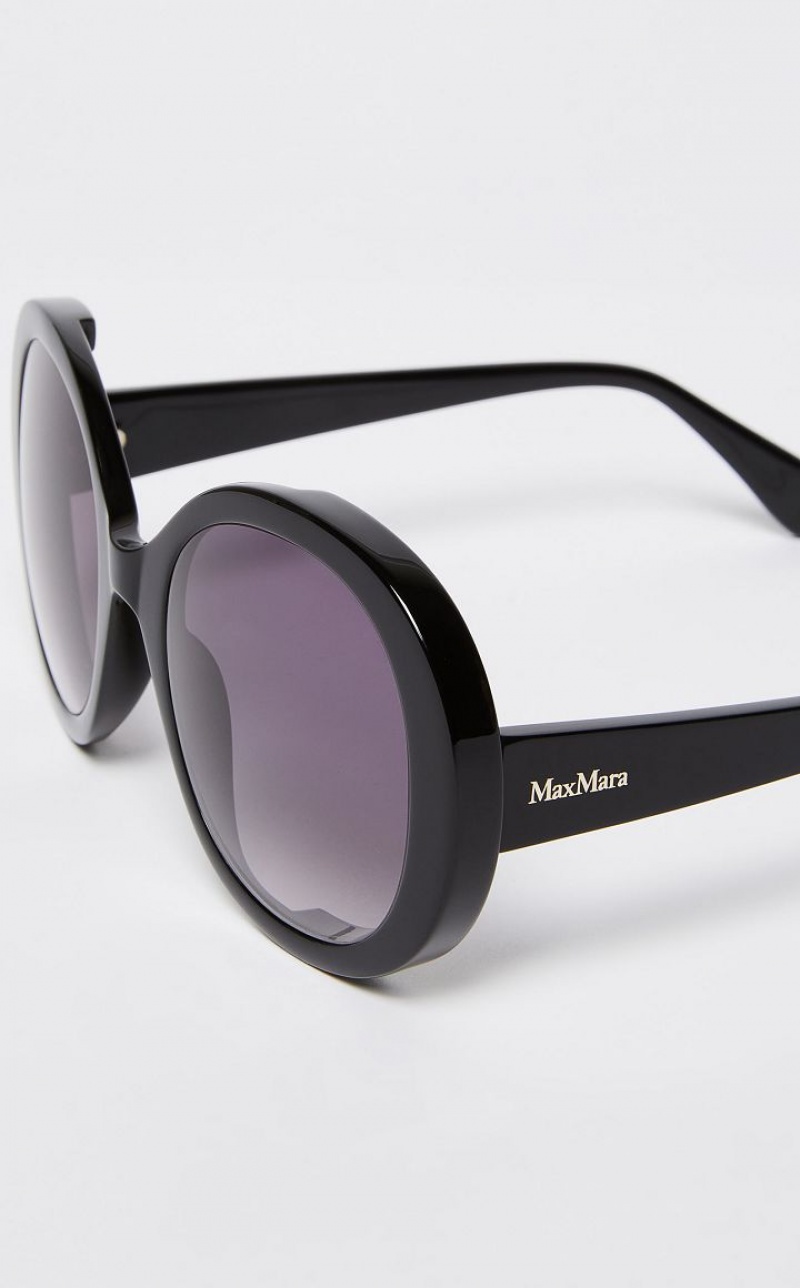 BLACK MaxMara Oversized Round Sunglasses | MMR594303