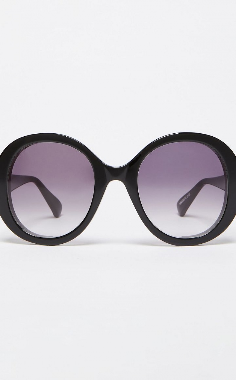 BLACK MaxMara Oversized Round Sunglasses | MMR594303