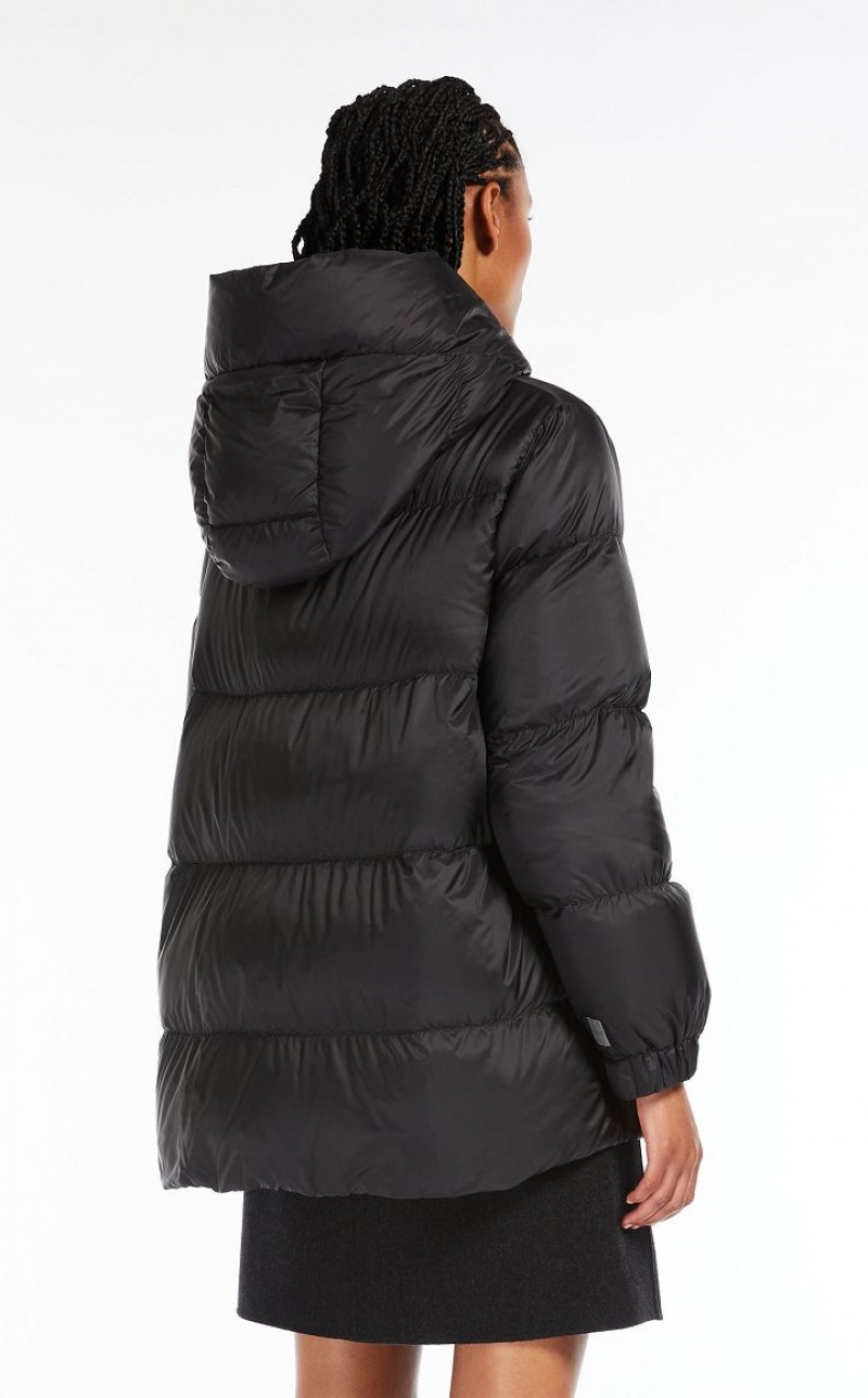 BLACK MaxMara Quilted Down Jacket In Water-resistant Canvas Padded | MMR594000