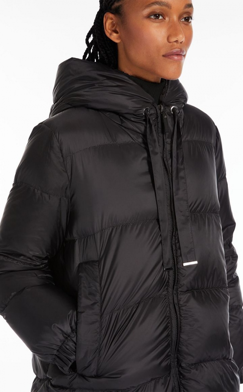 BLACK MaxMara Quilted Down Jacket In Water-resistant Canvas Padded | MMR594000