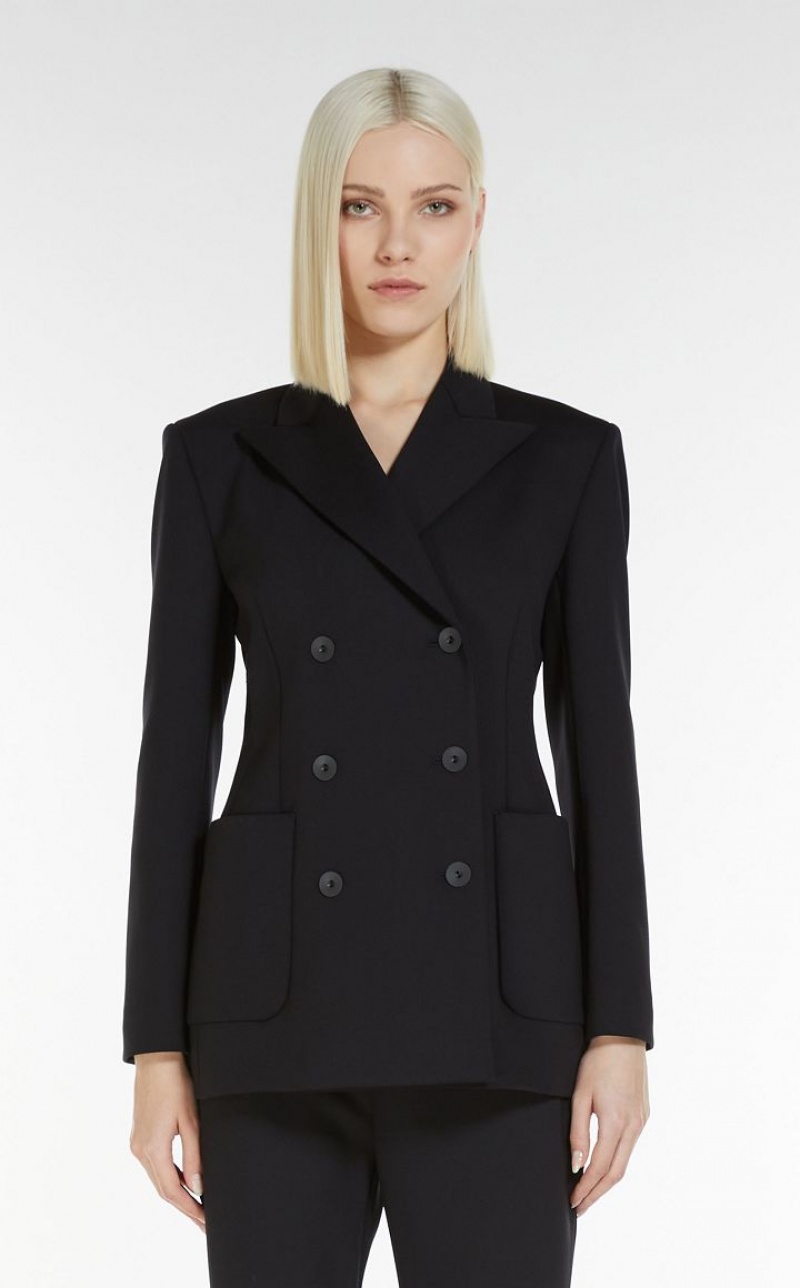 BLACK MaxMara Scuba Jersey Jackets | MMR594043