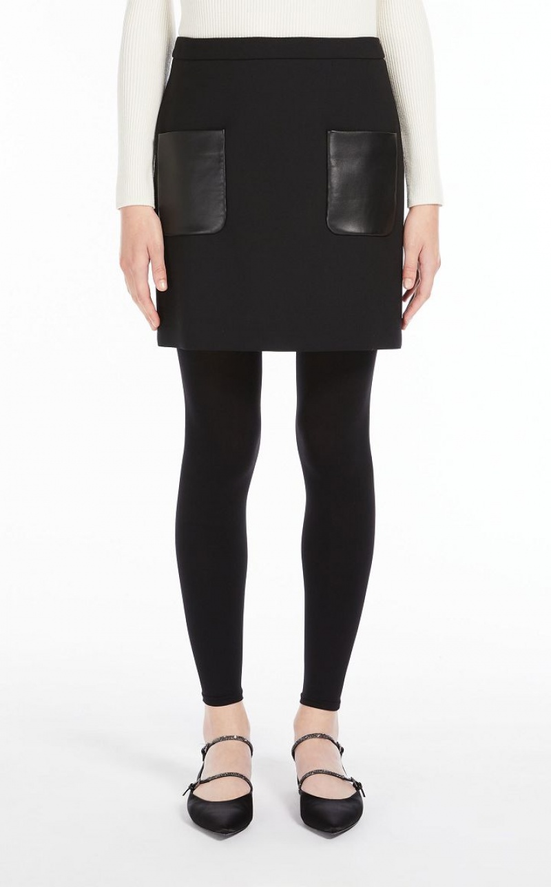 BLACK MaxMara Short Wool Skirts | MMR593708