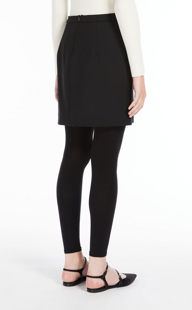 BLACK MaxMara Short Wool Skirts | MMR593708