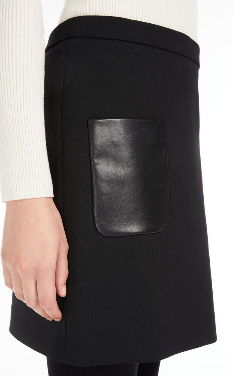 BLACK MaxMara Short Wool Skirts | MMR593708