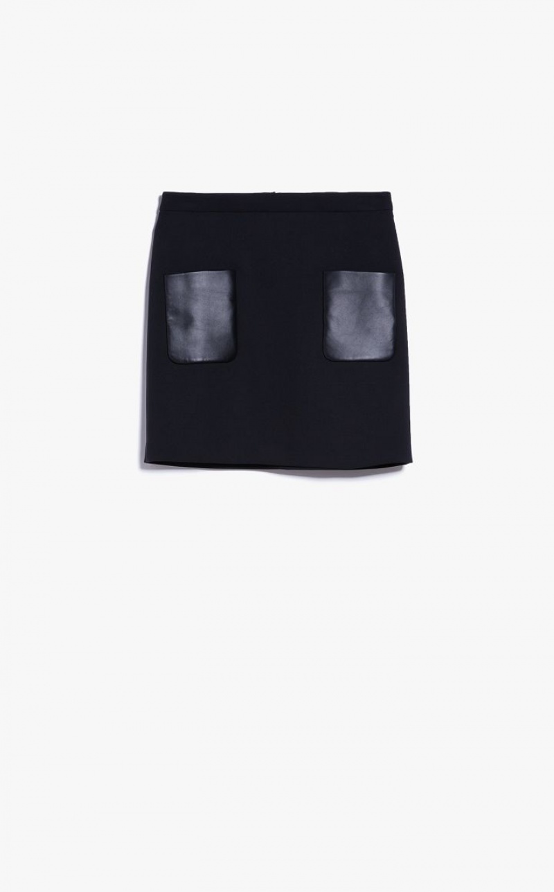 BLACK MaxMara Short Wool Skirts | MMR593708