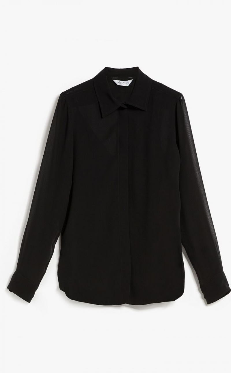 BLACK MaxMara Silk Georgette Blouses | MMR593585