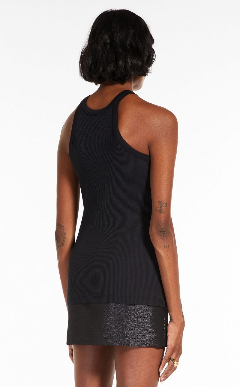 BLACK MaxMara Silk-blend Jersey Vest Tops | MMR593639