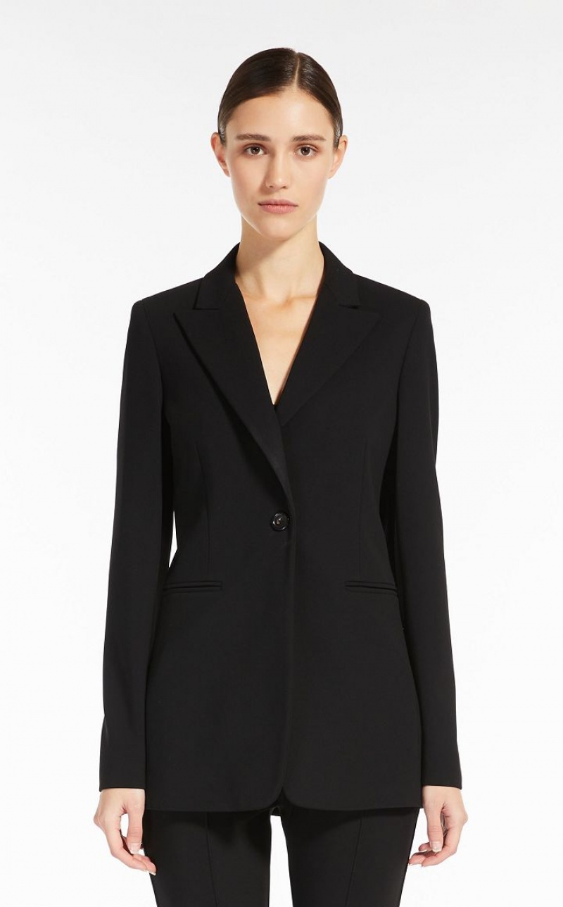 BLACK MaxMara Single-breasted Jersey Blazers | MMR594093