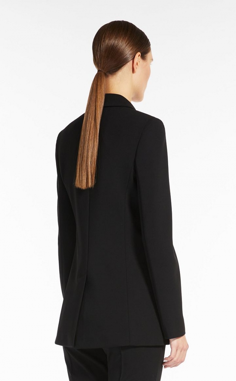 BLACK MaxMara Single-breasted Jersey Blazers | MMR594093