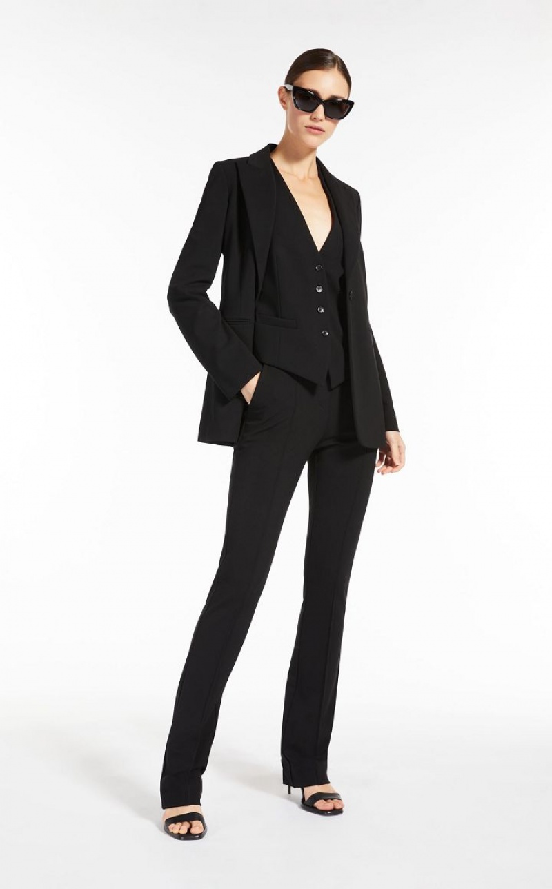 BLACK MaxMara Single-breasted Jersey Suit | MMR593525