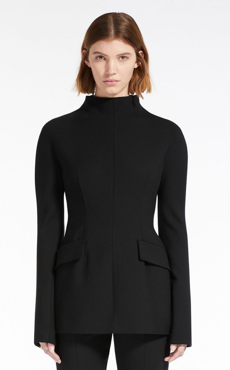 BLACK MaxMara Slim-fit Deconstructed Jackets | MMR594047