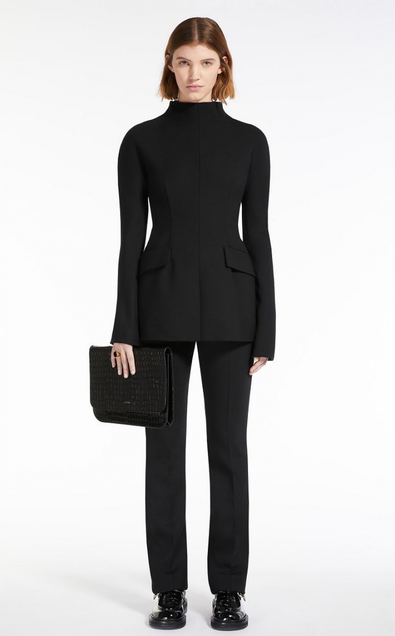 BLACK MaxMara Slim-fit Deconstructed Jackets | MMR594047