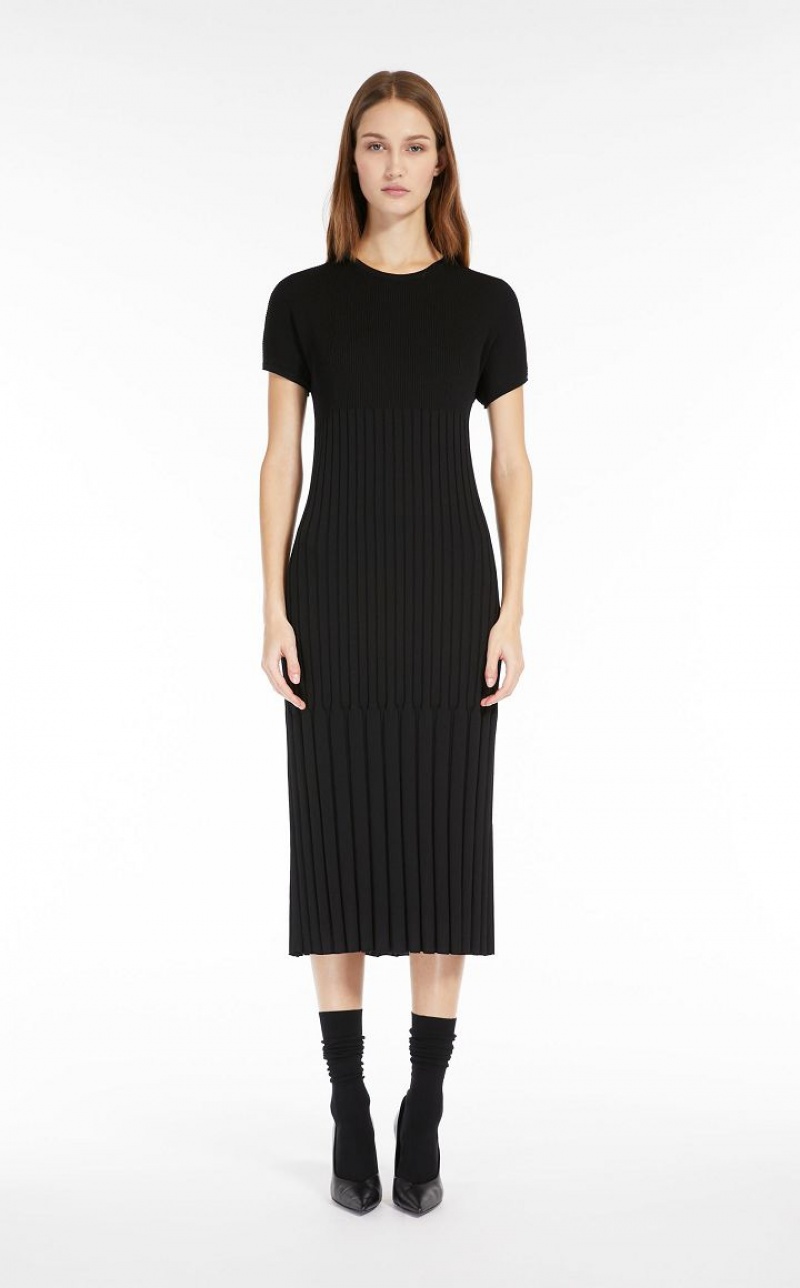 BLACK MaxMara Slim-fit Viscose-knit Dresses | MMR593361