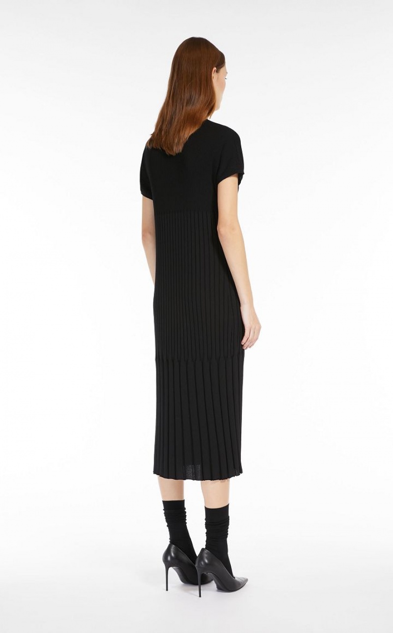 BLACK MaxMara Slim-fit Viscose-knit Dresses | MMR593361