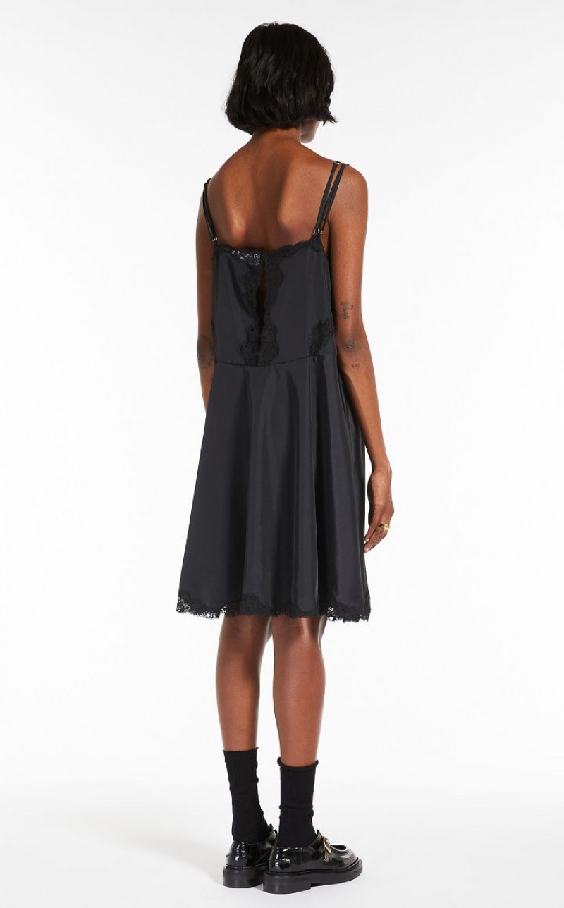 BLACK MaxMara Slip With Lace Dresses | MMR593334