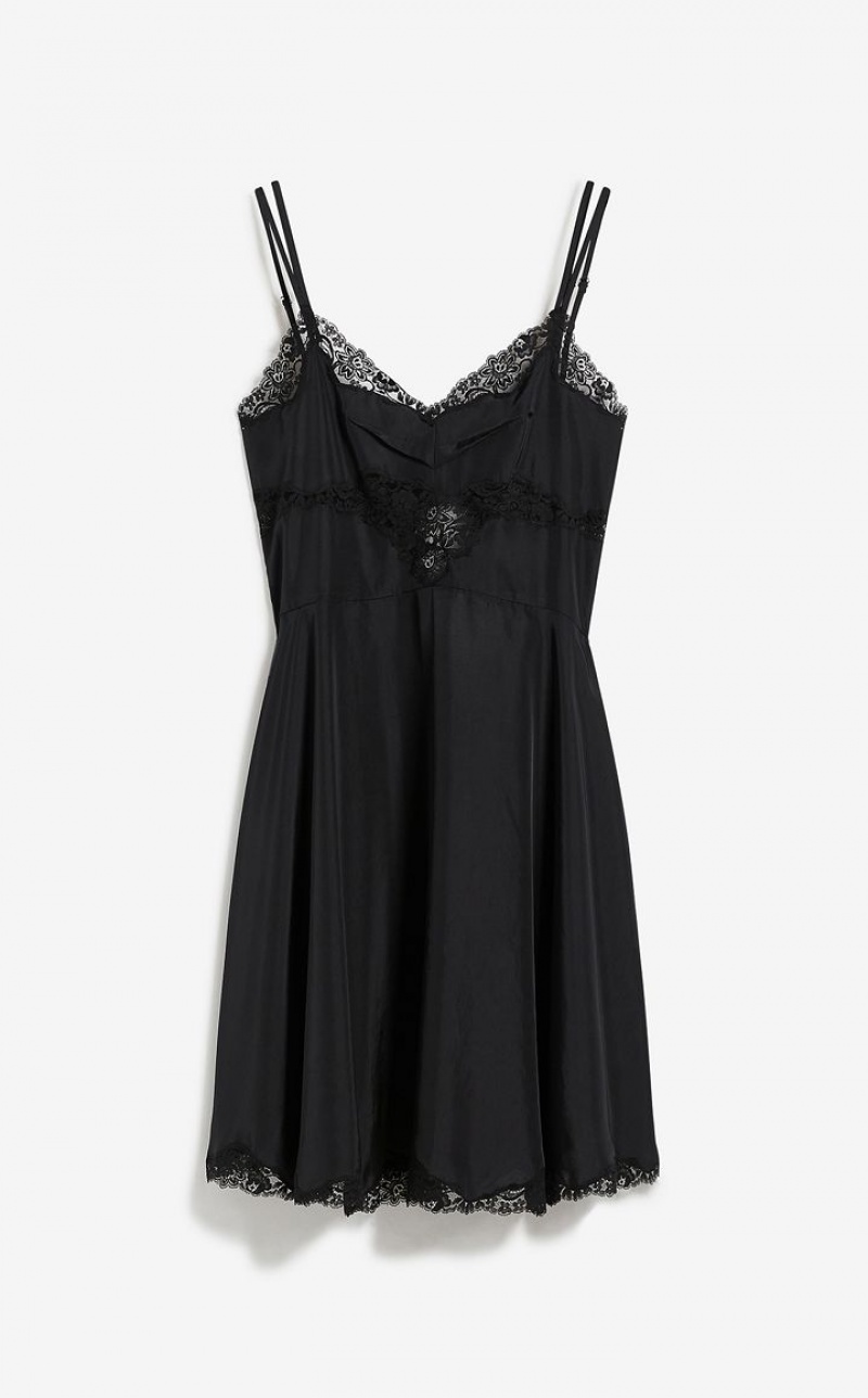 BLACK MaxMara Slip With Lace Dresses | MMR593334