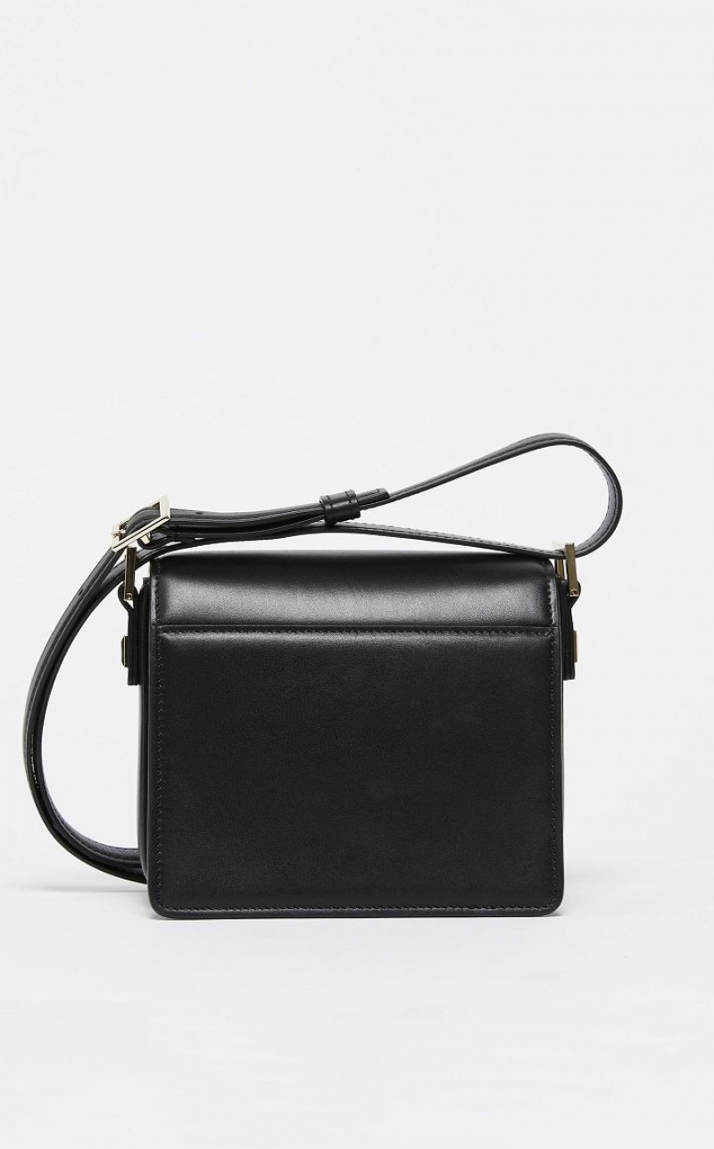 BLACK MaxMara Small Leather MM Bag | MMR594117