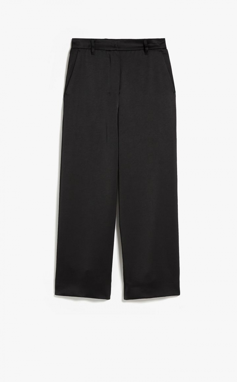 BLACK MaxMara Straight-fit Satin Trousers | MMR593780