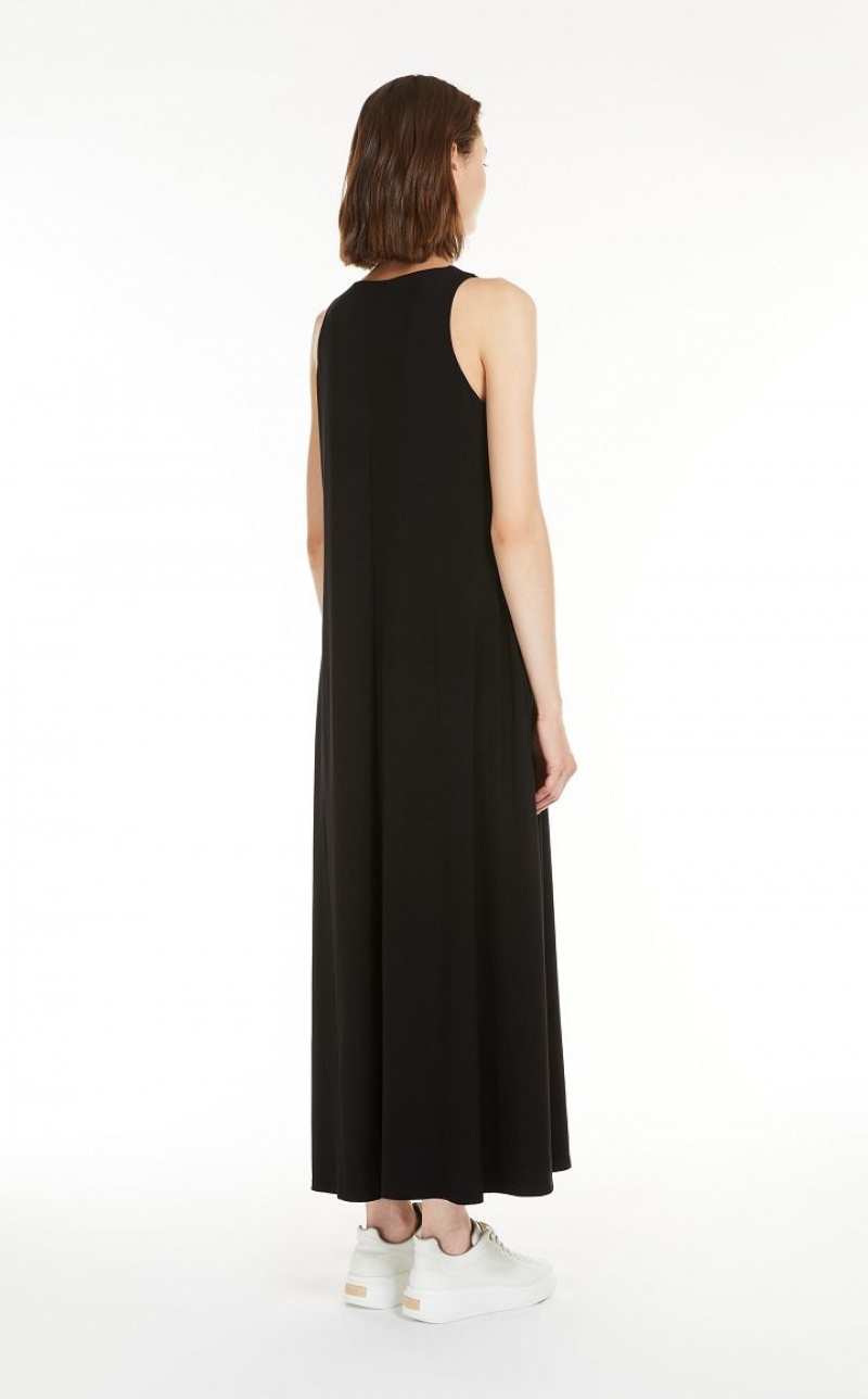 BLACK MaxMara Stretch Jersey A-line Dresses | MMR593398