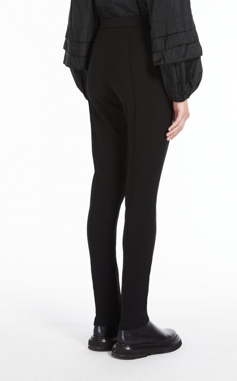 BLACK MaxMara Stretch Jersey Leggings Trousers | MMR593800