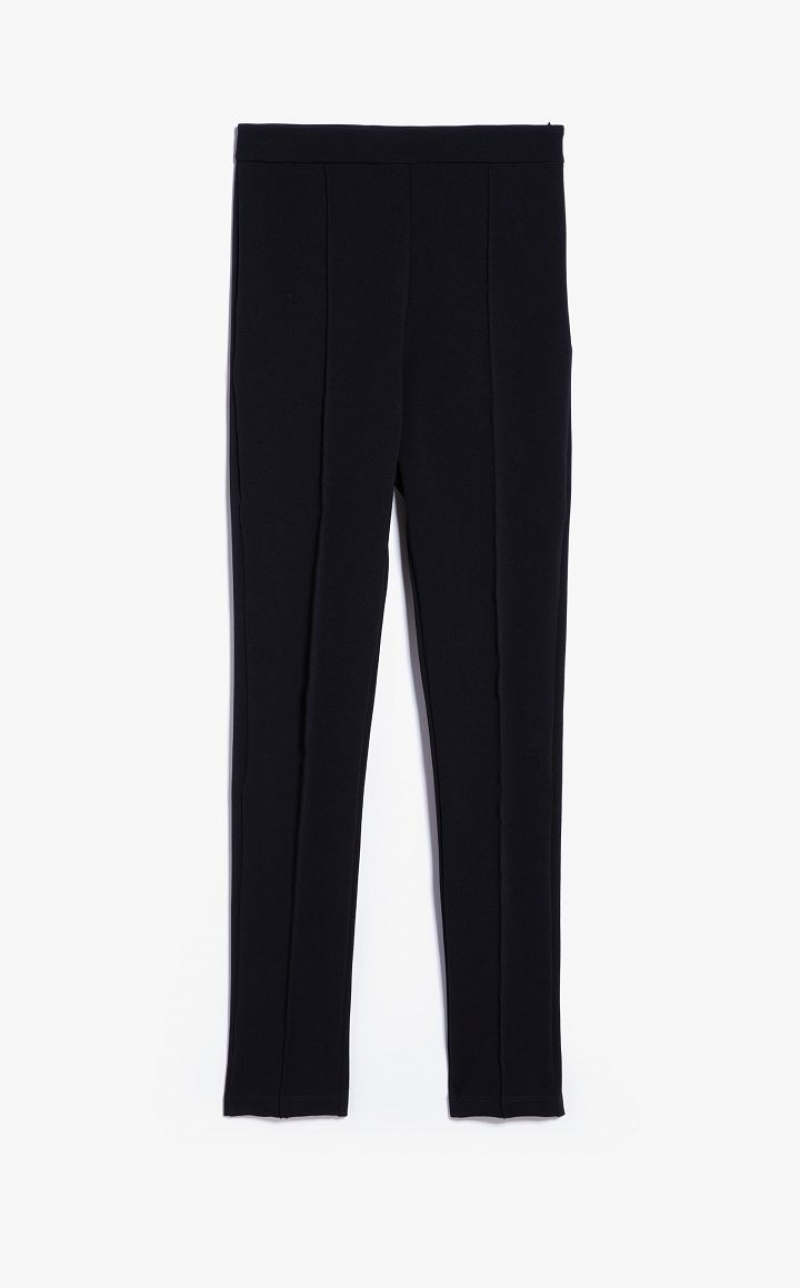 BLACK MaxMara Stretch Jersey Leggings Trousers | MMR593800