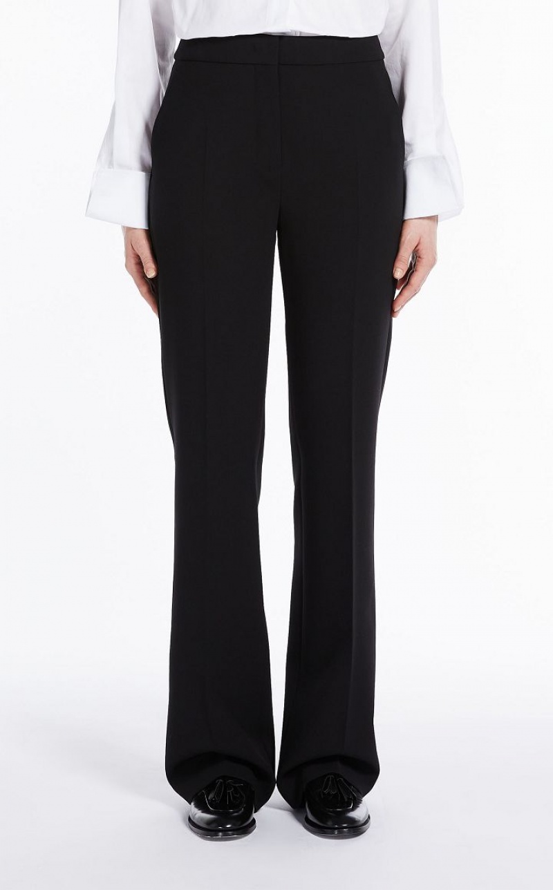 BLACK MaxMara Tailored Wool Crêpe Trousers | MMR593822