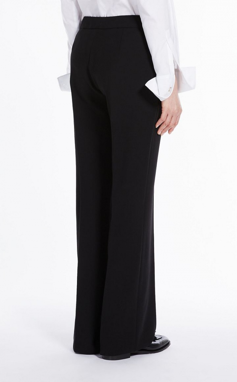 BLACK MaxMara Tailored Wool Crêpe Trousers | MMR593822