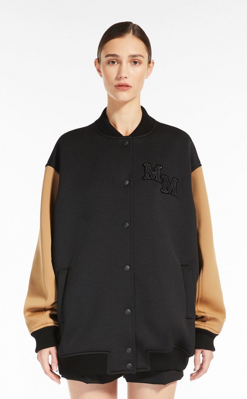 BLACK MaxMara Technical Jersey Bomber Jackets | MMR594089