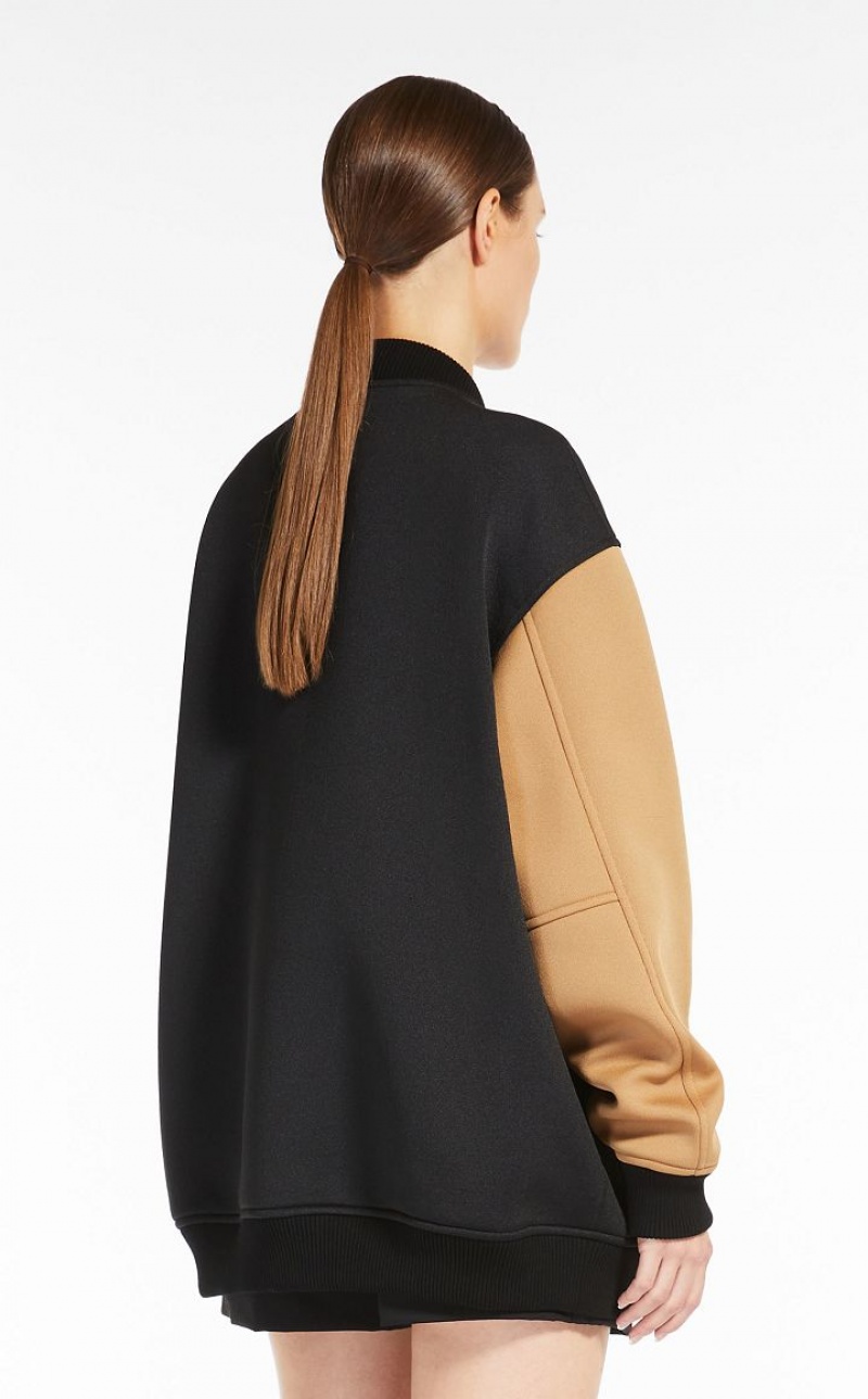 BLACK MaxMara Technical Jersey Bomber Jackets | MMR594089