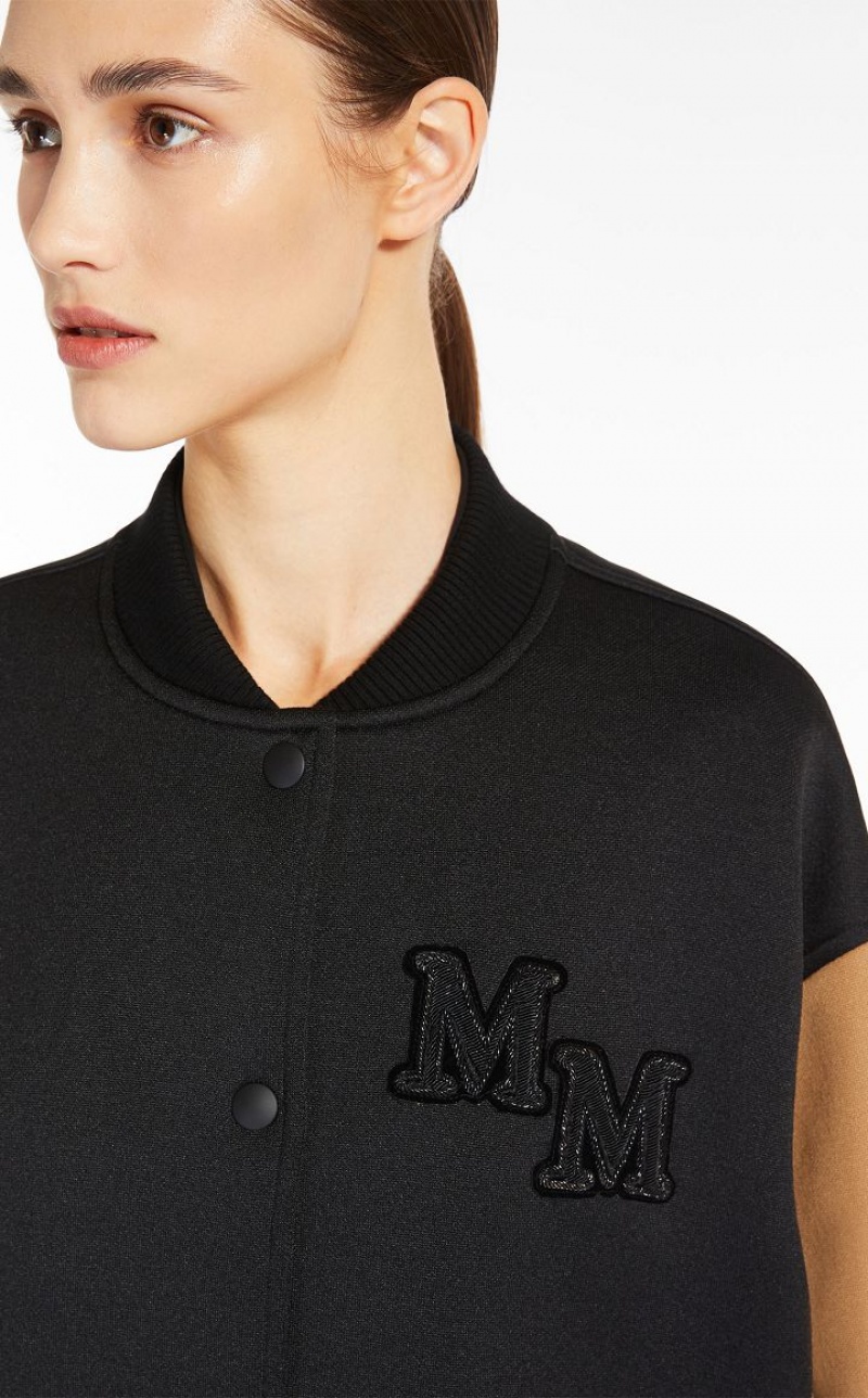 BLACK MaxMara Technical Jersey Bomber Jackets | MMR594089