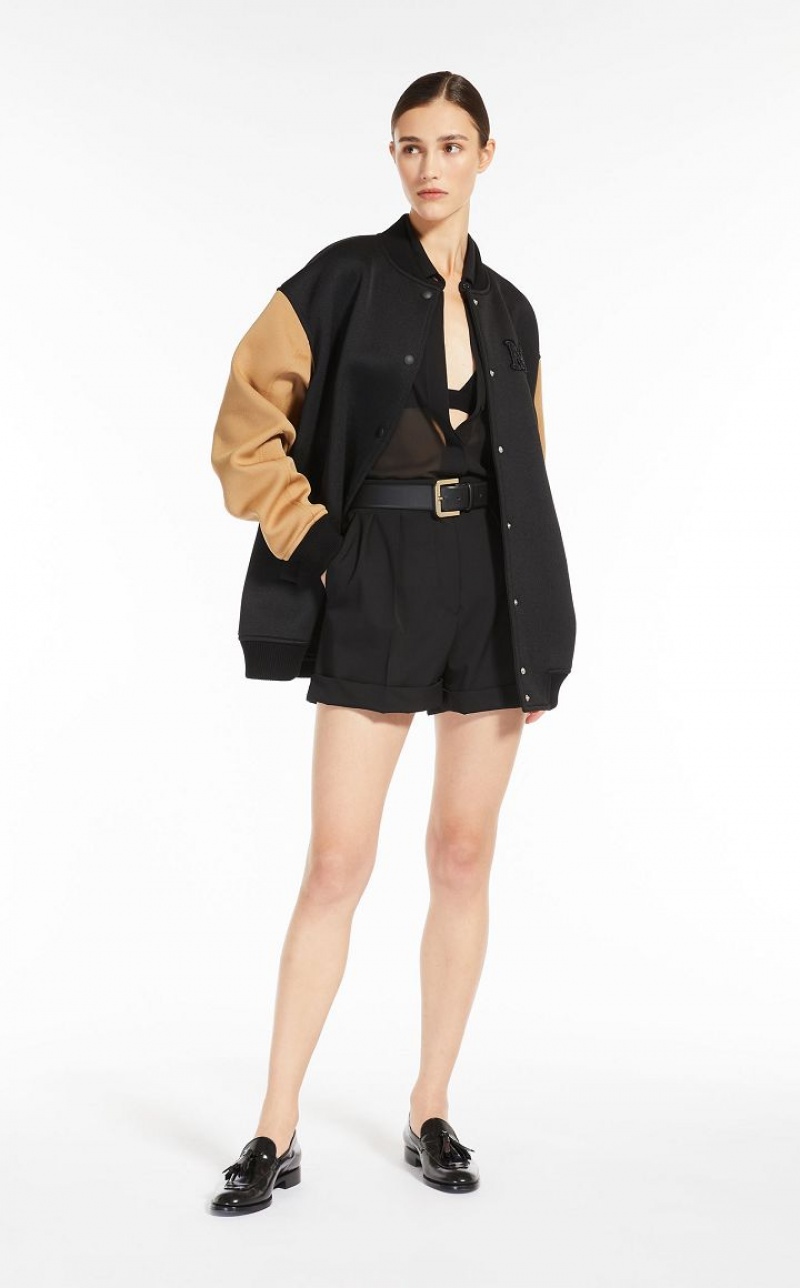 BLACK MaxMara Technical Jersey Bomber Jackets | MMR594089