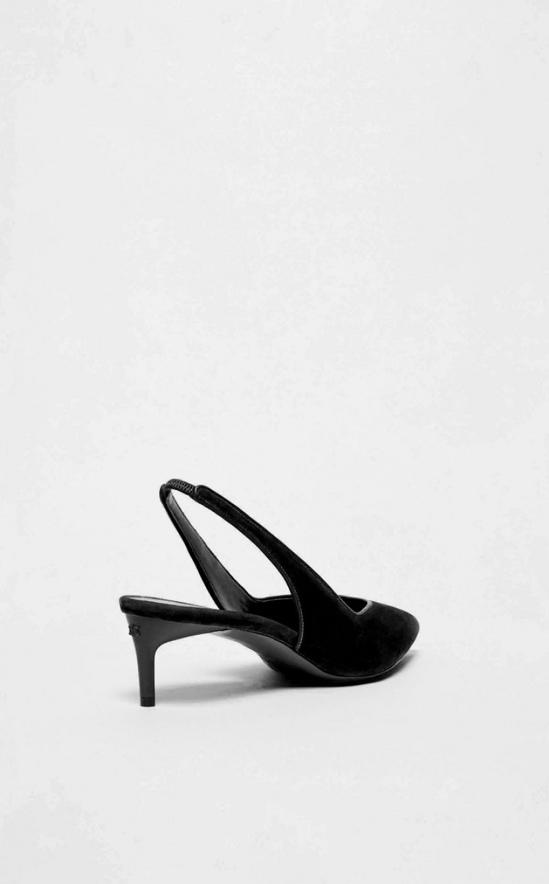 BLACK MaxMara Velvet Slingbacks Décolleté | MMR594198