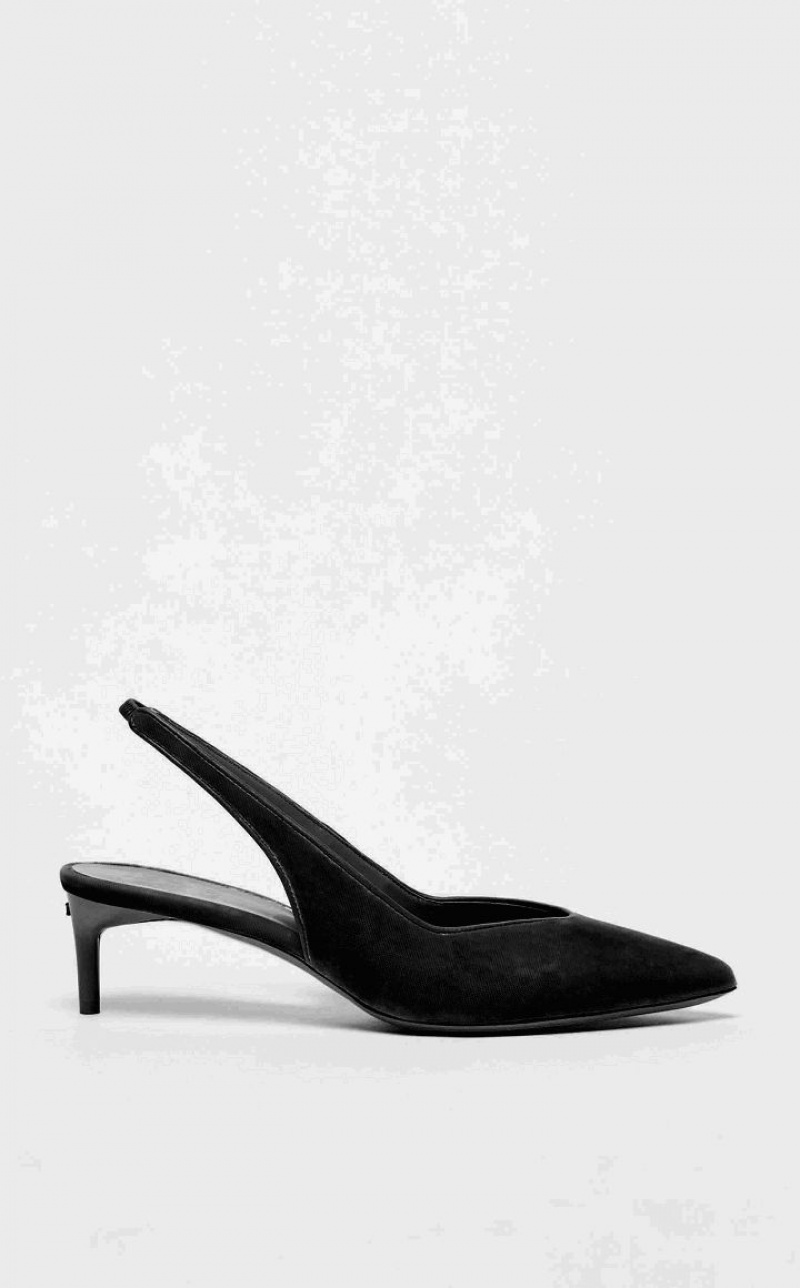 BLACK MaxMara Velvet Slingbacks Décolleté | MMR594198