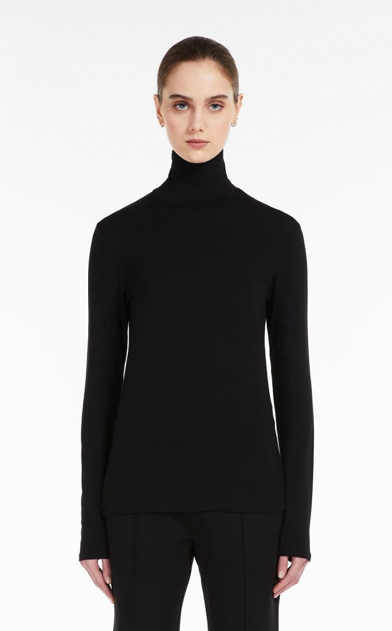 BLACK MaxMara Viscose Jersey T-shirts | MMR593645