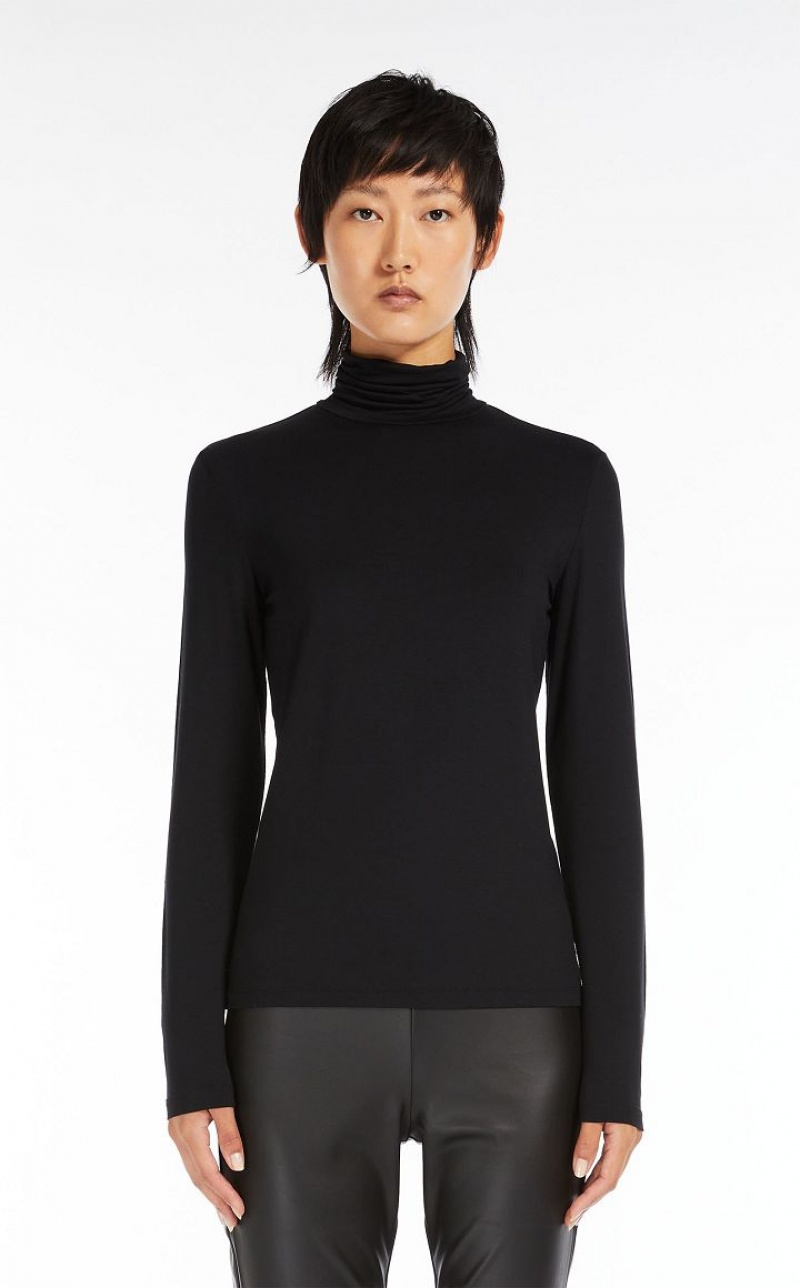 BLACK MaxMara Viscose Jersey T-shirts | MMR593661