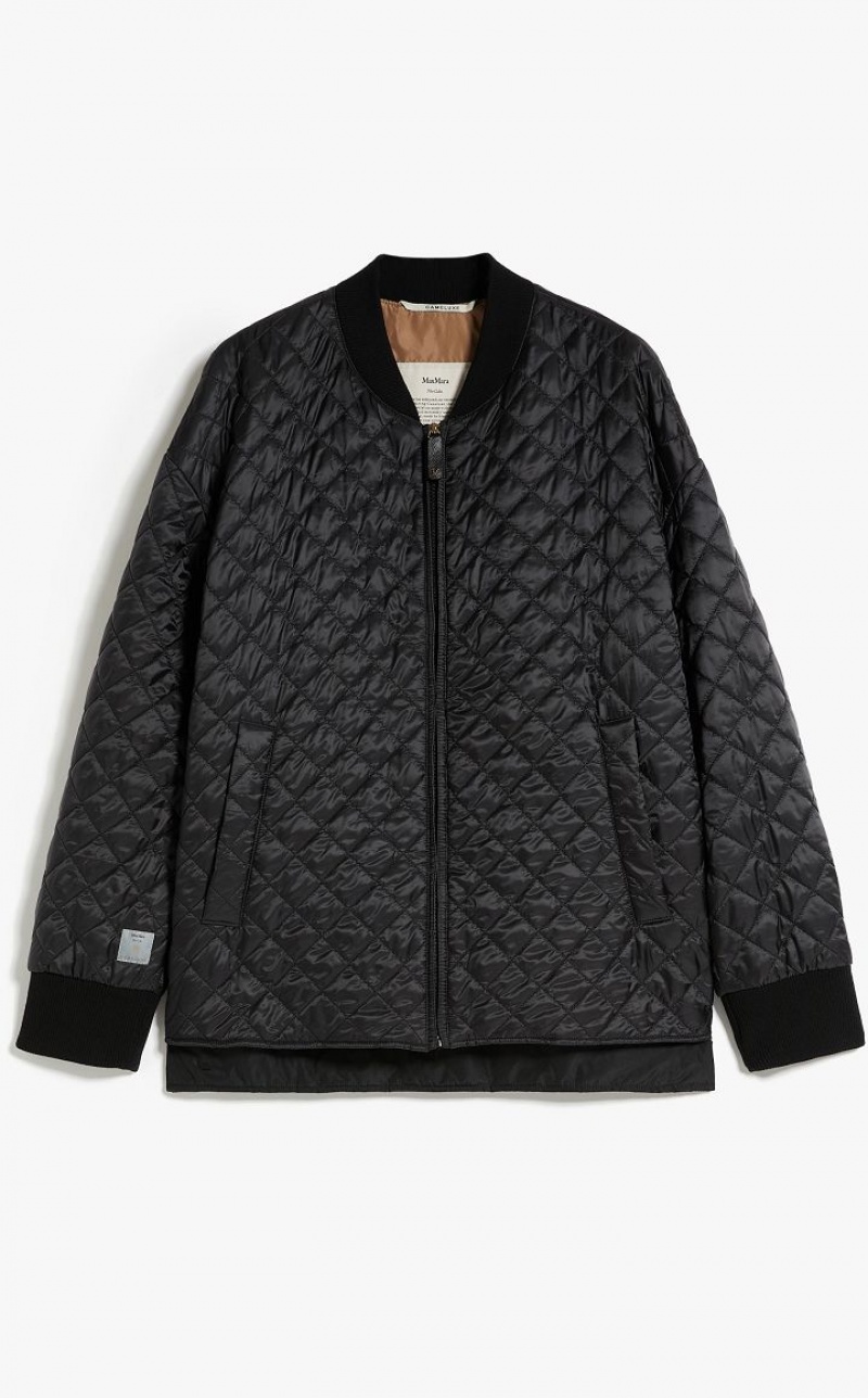 BLACK MaxMara Water-repellent Canvas Bomber Jacket Padded | MMR594004