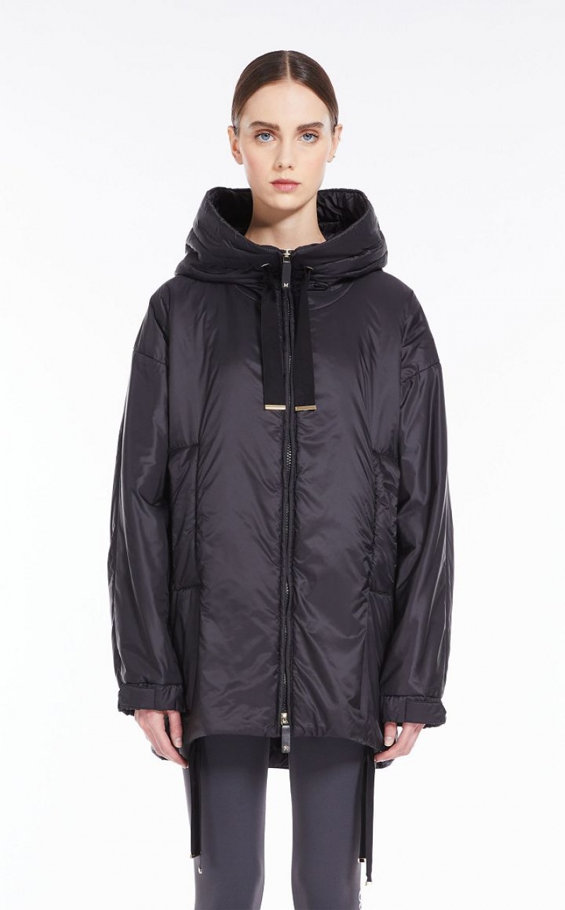 BLACK MaxMara Water-repellent Canvas Jacket Padded | MMR593990