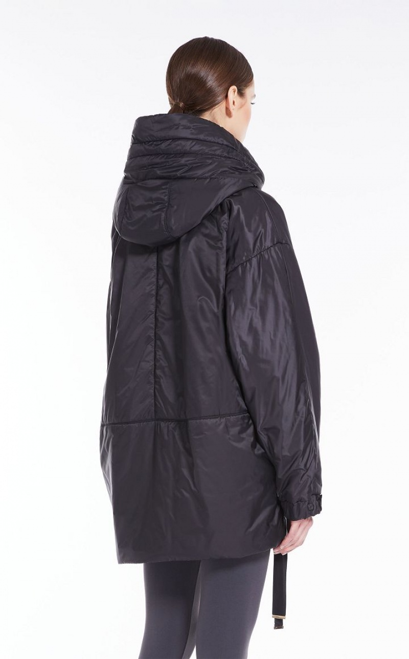 BLACK MaxMara Water-repellent Canvas Jacket Padded | MMR593990