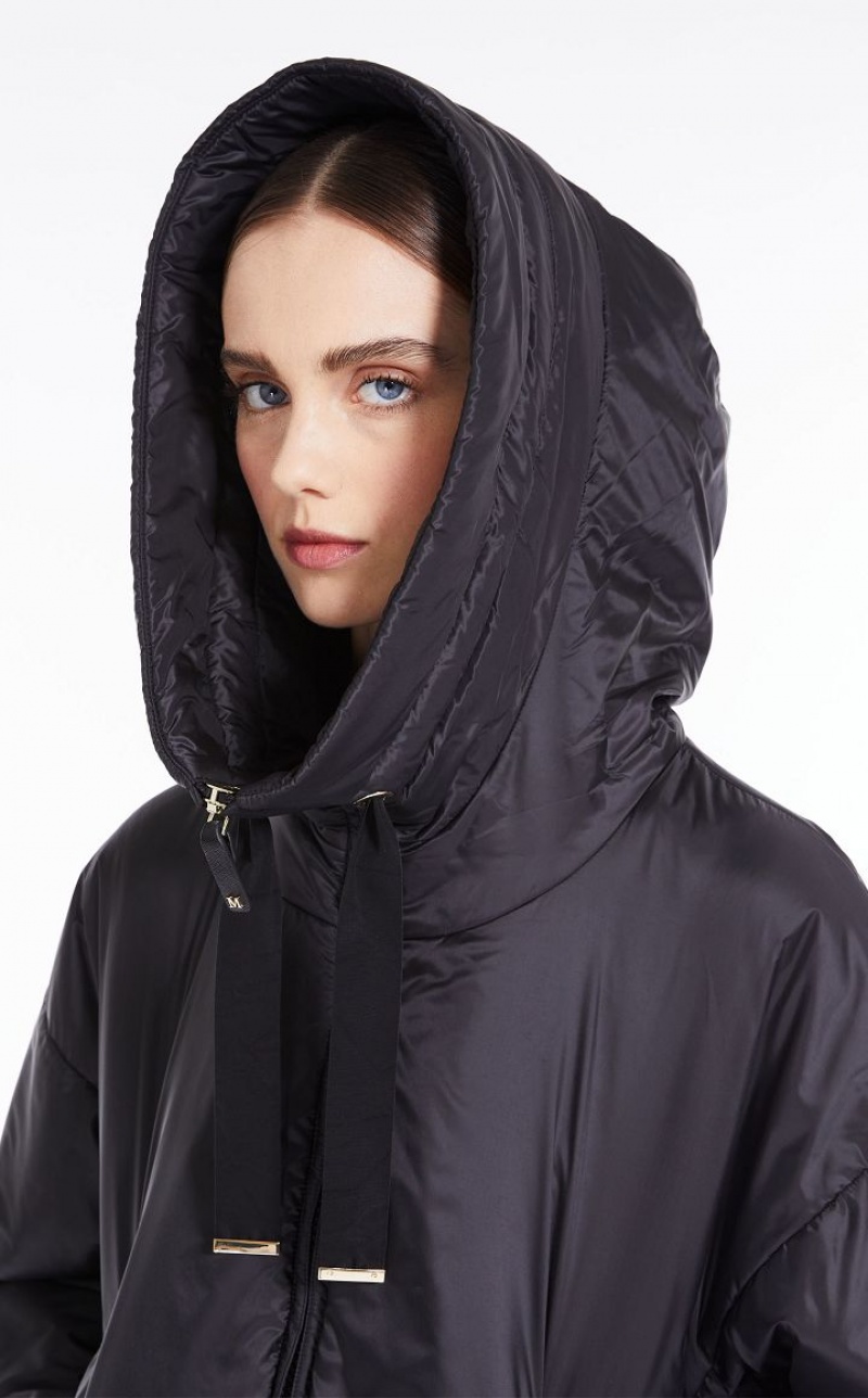 BLACK MaxMara Water-repellent Canvas Jacket Padded | MMR593990