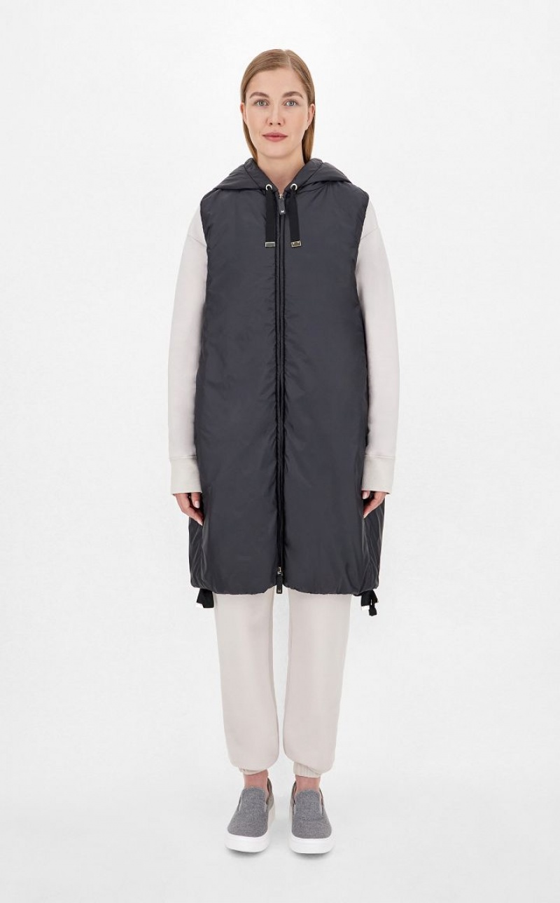 BLACK MaxMara Water-resistant Technical Canvas Gilet Padded | MMR594001