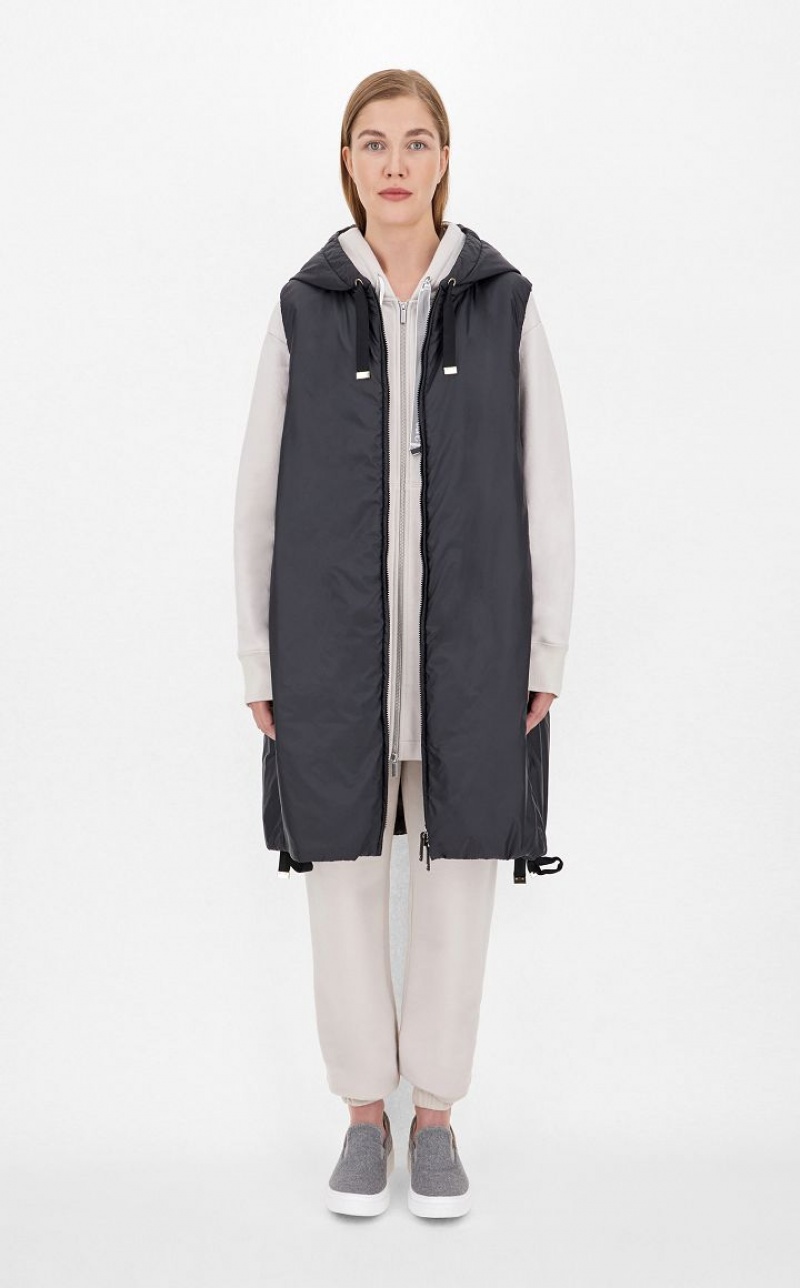 BLACK MaxMara Water-resistant Technical Canvas Gilet Padded | MMR594001