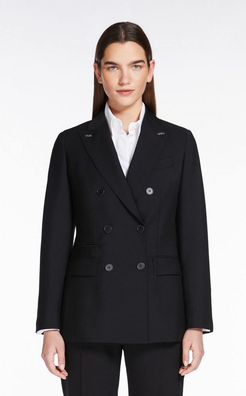 BLACK MaxMara Wool And Mohair Blazers | MMR594026