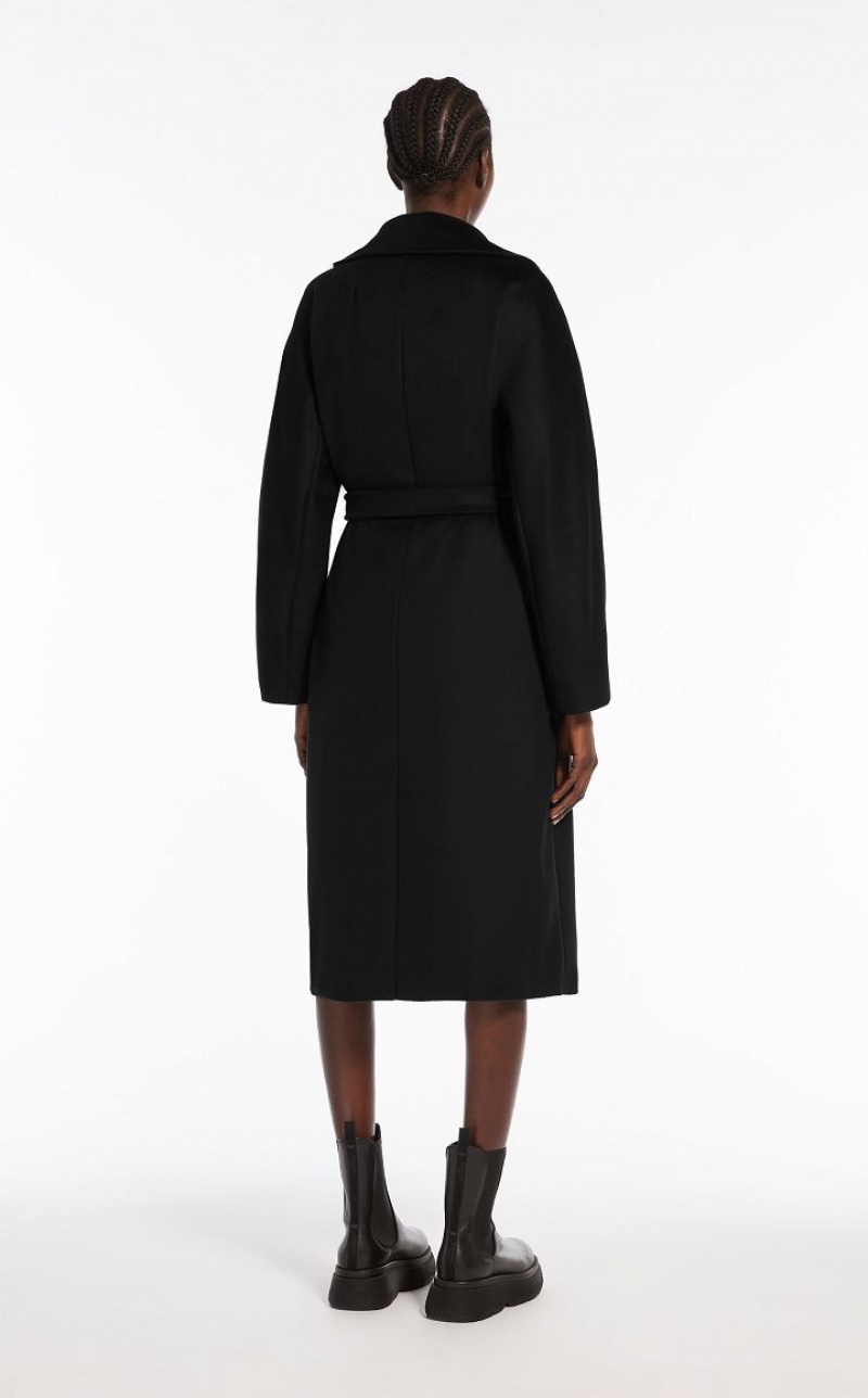 BLACK MaxMara Wool Broadcloth Coats | MMR593862