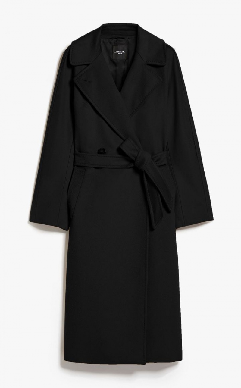 BLACK MaxMara Wool Broadcloth Coats | MMR593862