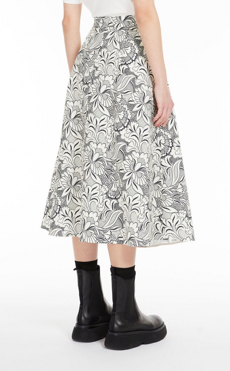 BLACK MaxMara Wrap In Printed Faille Skirts | MMR593723